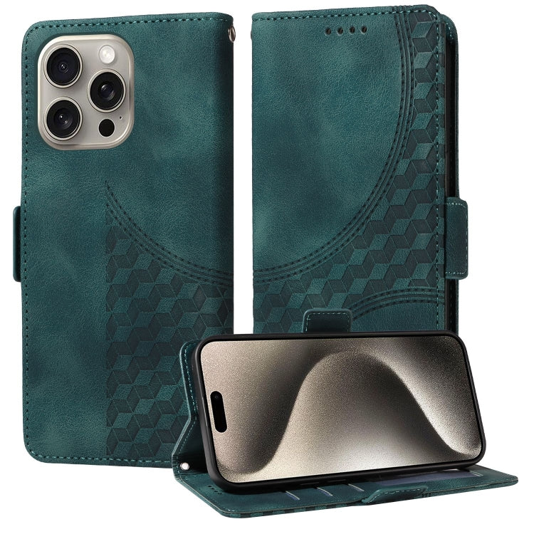 Embossed Rhombus Starry Leather Phone Case, For iPhone 16, For iPhone 15 Pro Max, For iPhone 15 Pro, For iPhone 15 Plus