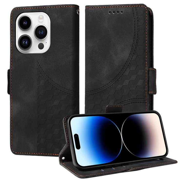 Embossed Rhombus Starry Leather Phone Case, For iPhone 15, For iPhone 14 Plus, For iPhone 14, For iPhone 14 Pro