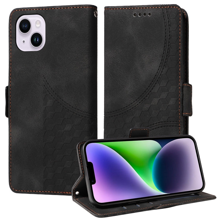 Embossed Rhombus Starry Leather Phone Case, For iPhone 14 Pro Max, For iPhone 13 Pro Max, For iPhone 13 Pro, For iPhone 13