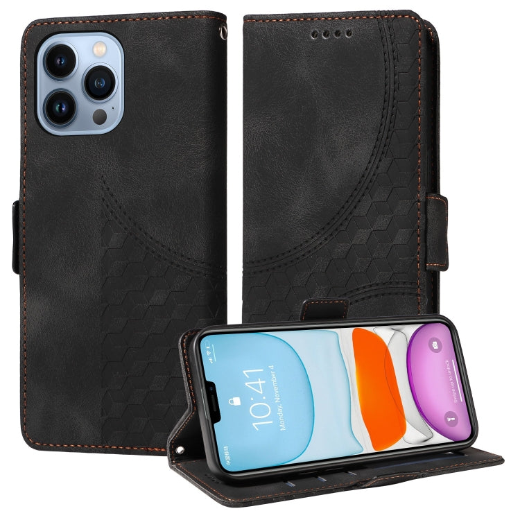 Embossed Rhombus Starry Leather Phone Case, For iPhone 12 Pro Max, For iPhone 12 / 12 Pro, For iPhone 11 Pro Max, For iPhone 11