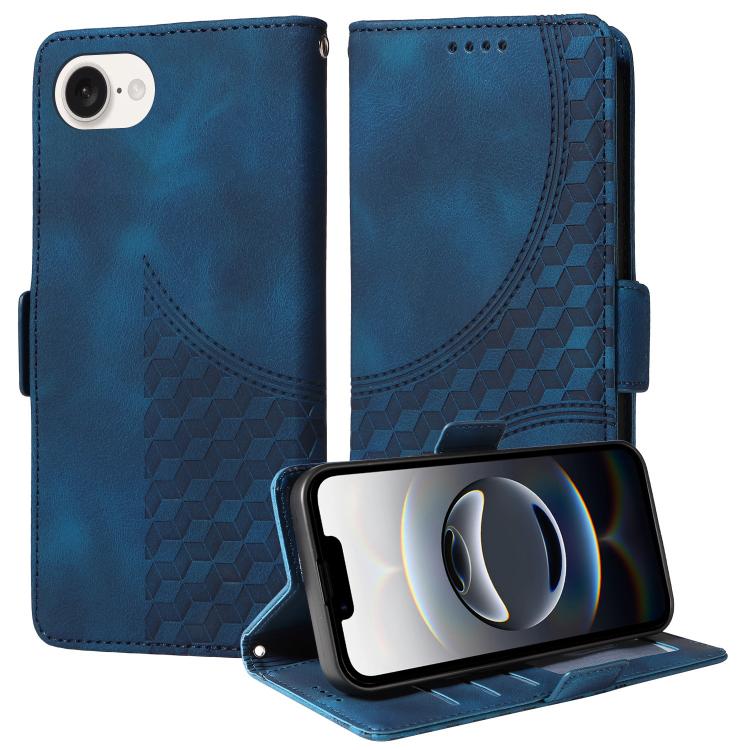 Embossed Rhombus Starry Leather Phone Case, For iPhone SE 2024, For iPhone 16 Pro Max, For iPhone 16 Pro, For iPhone 16 Plus