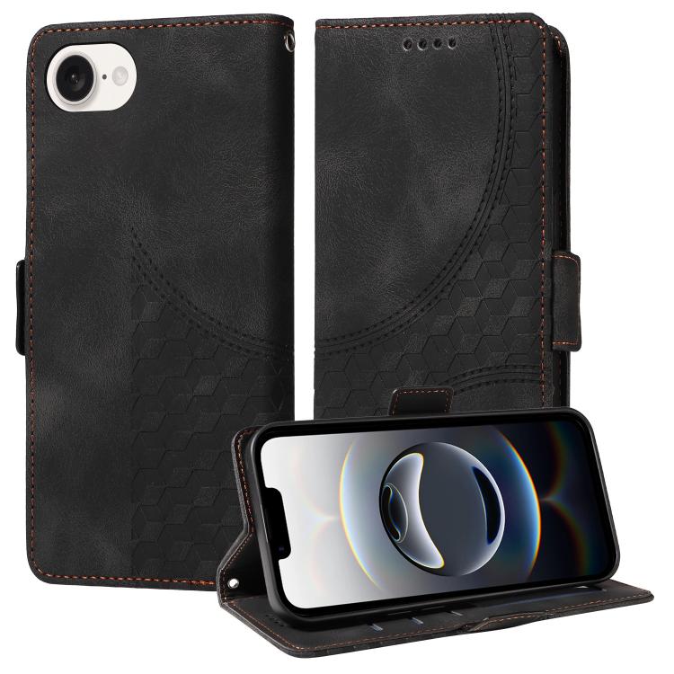 Embossed Rhombus Starry Leather Phone Case, For iPhone SE 2024, For iPhone 16 Pro Max, For iPhone 16 Pro, For iPhone 16 Plus