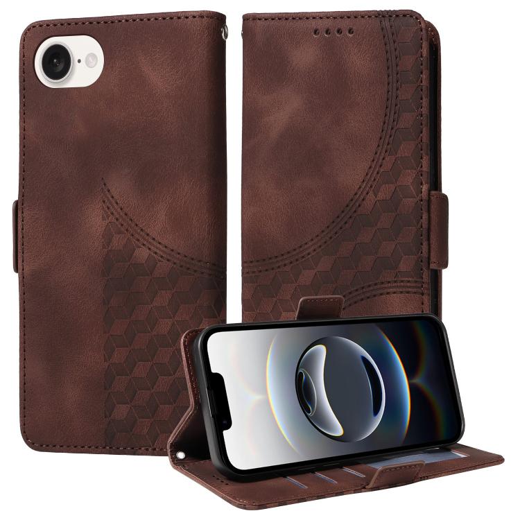 Embossed Rhombus Starry Leather Phone Case, For iPhone SE 2024, For iPhone 16 Pro Max, For iPhone 16 Pro, For iPhone 16 Plus