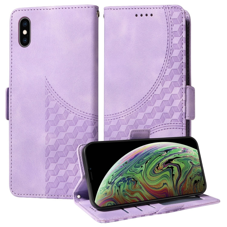 Embossed Rhombus Starry Leather Phone Case, For iPhone XR, For iPhone XS Max, For iPhone 7 Plus / 8 Plus