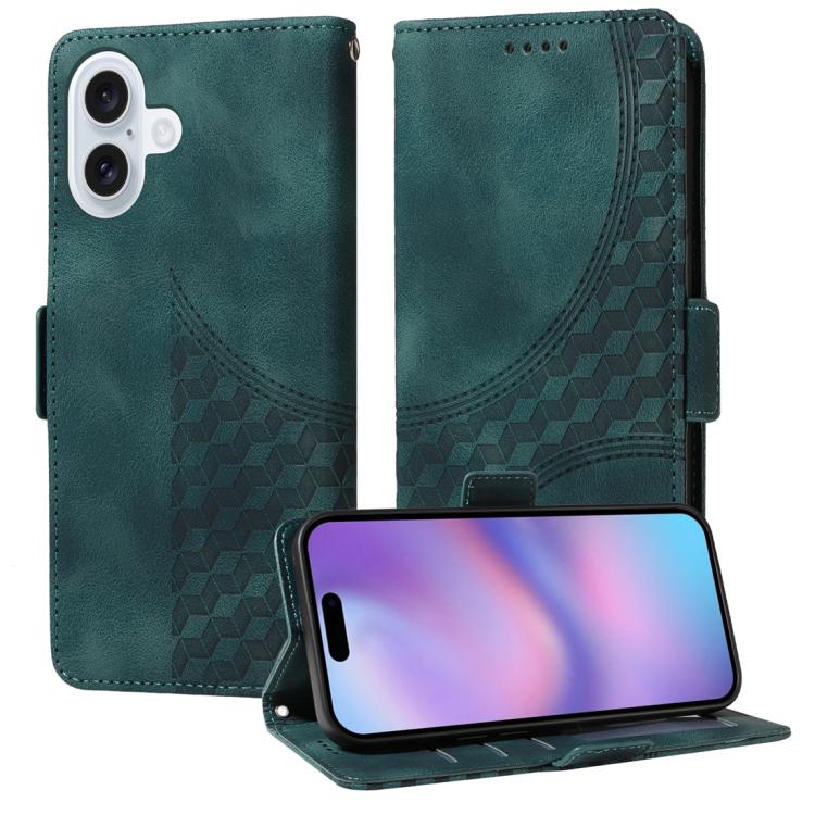 Embossed Rhombus Starry Leather Phone Case, For iPhone 17 Pro Max, For iPhone 17 Pro, For iPhone 17, For iPhone 17 Air