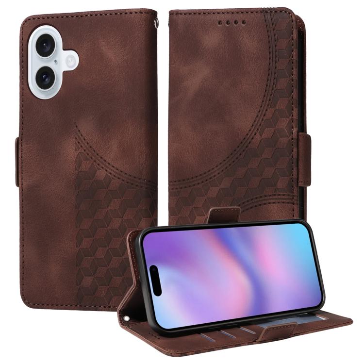 Embossed Rhombus Starry Leather Phone Case, For iPhone 17 Pro Max, For iPhone 17 Pro, For iPhone 17, For iPhone 17 Air