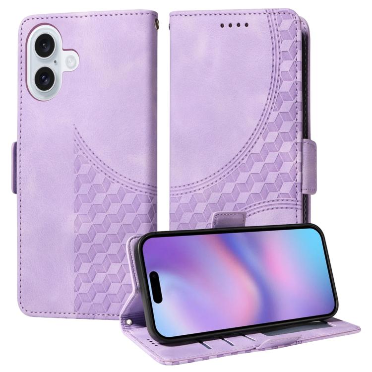 Embossed Rhombus Starry Leather Phone Case, For iPhone 17 Pro Max, For iPhone 17 Pro, For iPhone 17, For iPhone 17 Air