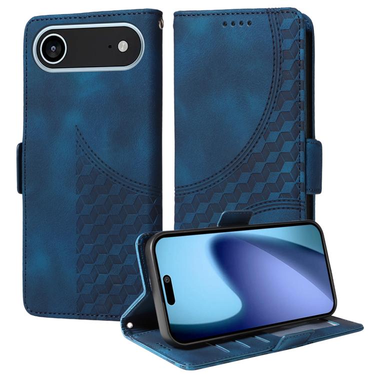 Embossed Rhombus Starry Leather Phone Case, For iPhone 17 Pro Max, For iPhone 17 Pro, For iPhone 17, For iPhone 17 Air