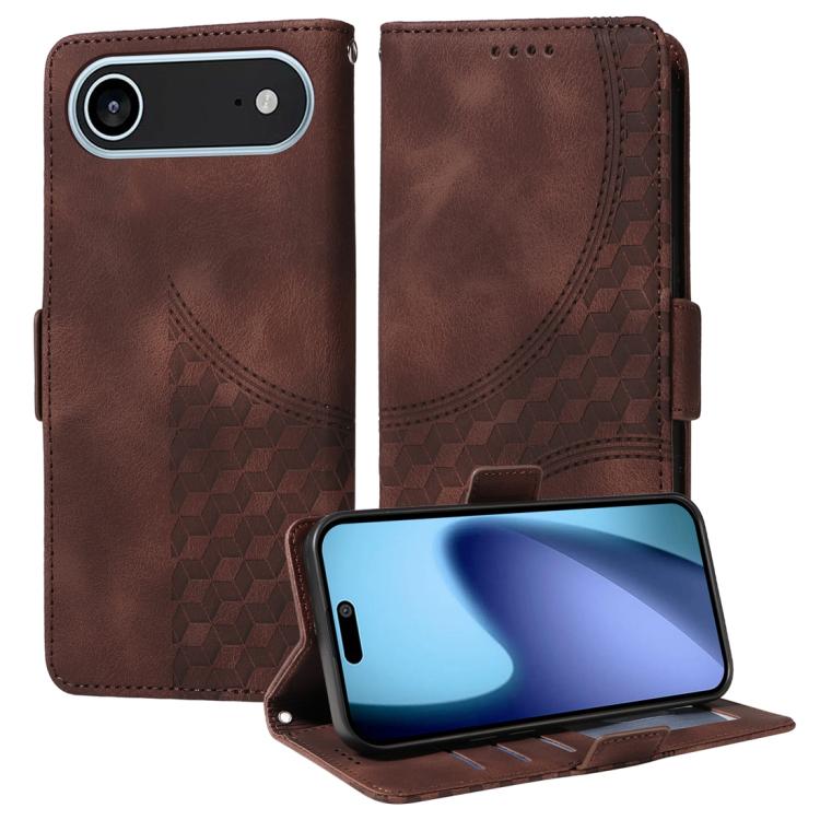 Embossed Rhombus Starry Leather Phone Case, For iPhone 17 Pro Max, For iPhone 17 Pro, For iPhone 17, For iPhone 17 Air