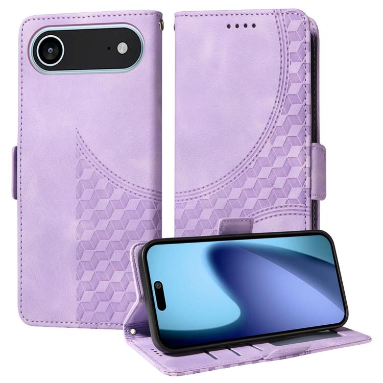 Embossed Rhombus Starry Leather Phone Case, For iPhone 17 Pro Max, For iPhone 17 Pro, For iPhone 17, For iPhone 17 Air