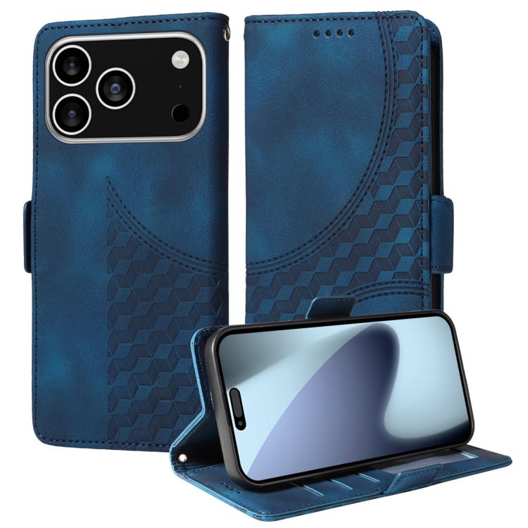 Embossed Rhombus Starry Leather Phone Case, For iPhone 17 Pro Max, For iPhone 17 Pro, For iPhone 17, For iPhone 17 Air