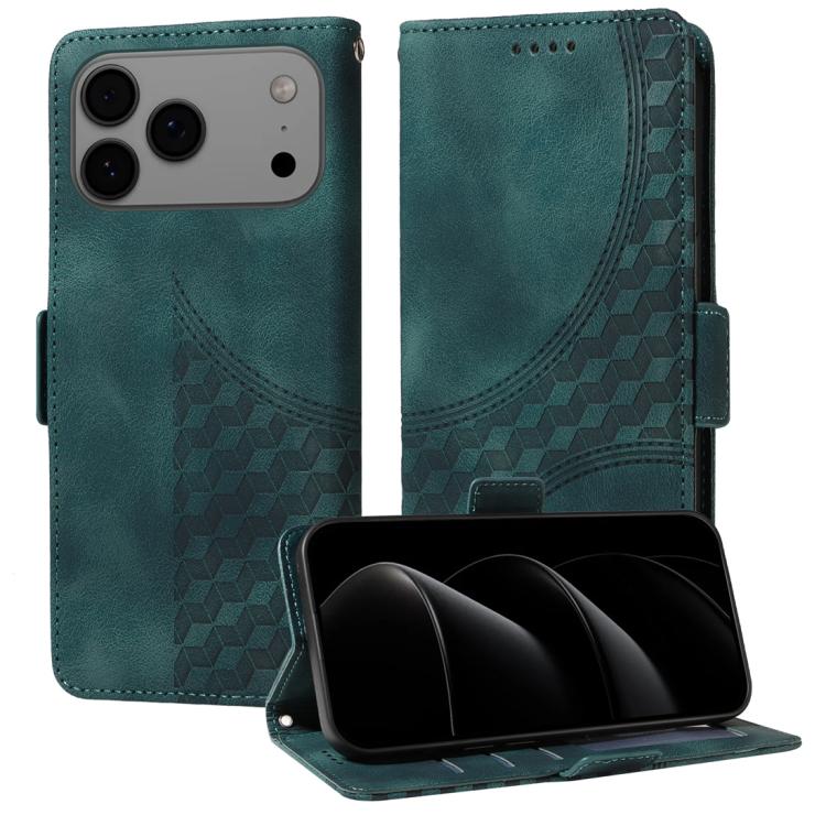 Embossed Rhombus Starry Leather Phone Case, For iPhone 17 Pro Max, For iPhone 17 Pro, For iPhone 17, For iPhone 17 Air