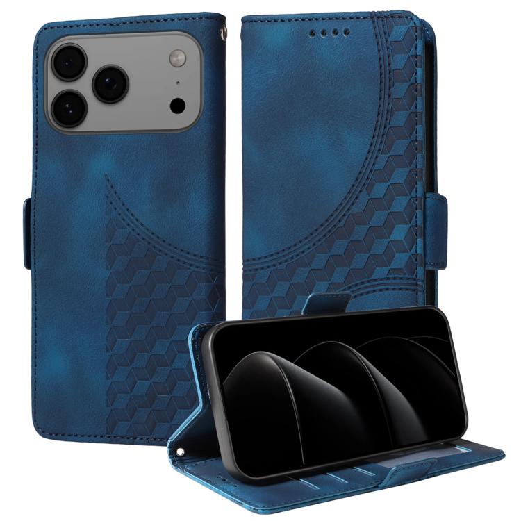 Embossed Rhombus Starry Leather Phone Case, For iPhone 17 Pro Max, For iPhone 17 Pro, For iPhone 17, For iPhone 17 Air