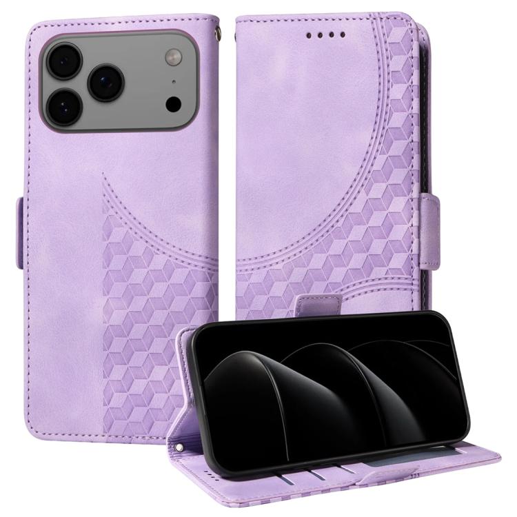 Embossed Rhombus Starry Leather Phone Case, For iPhone 17 Pro Max, For iPhone 17 Pro, For iPhone 17, For iPhone 17 Air