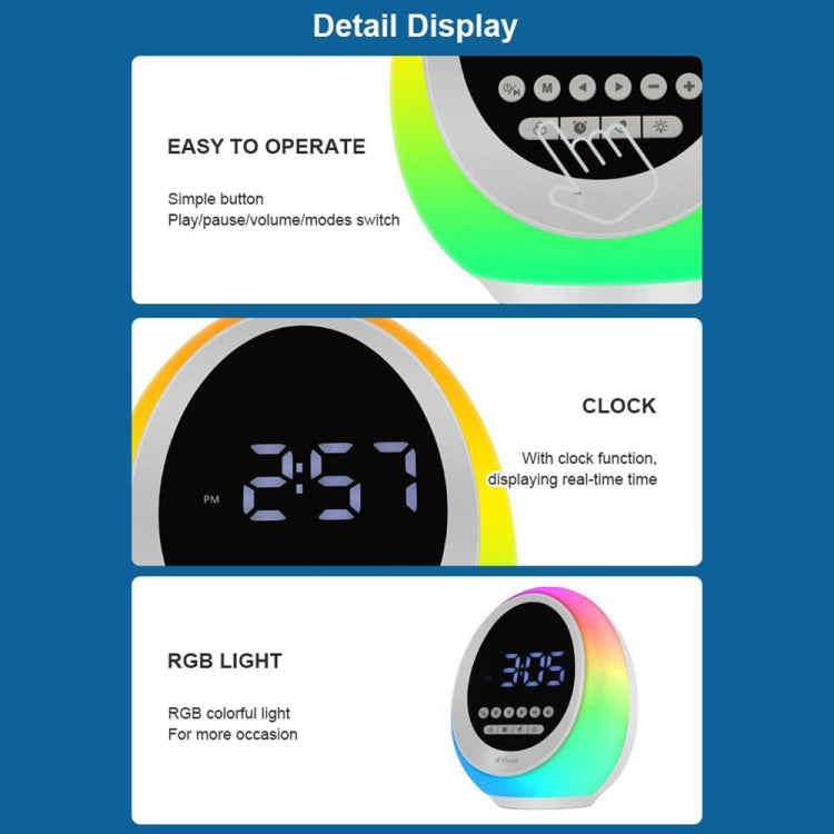 P13 Multifunctional RGB Wireless Bluetooth Speaker with Colorful Lights & Alarm & Clock, P13