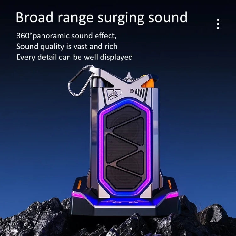 GQ-18 RGB Colorful Mech Mechanical Waterproof Wireless Bluetooth Desktop Subwoofer, with Dual Mic, Without Mic