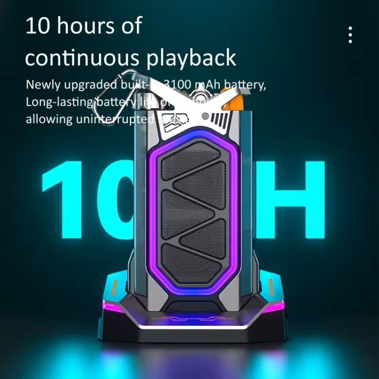 GQ-18 RGB Colorful Mech Mechanical Waterproof Wireless Bluetooth Desktop Subwoofer, with Dual Mic, Without Mic