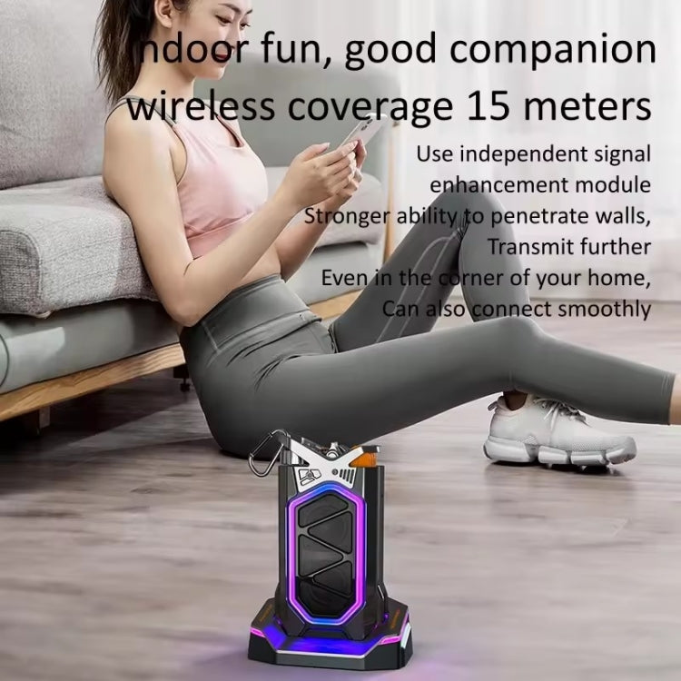 GQ-18 RGB Colorful Mech Mechanical Waterproof Wireless Bluetooth Desktop Subwoofer, with Dual Mic, Without Mic