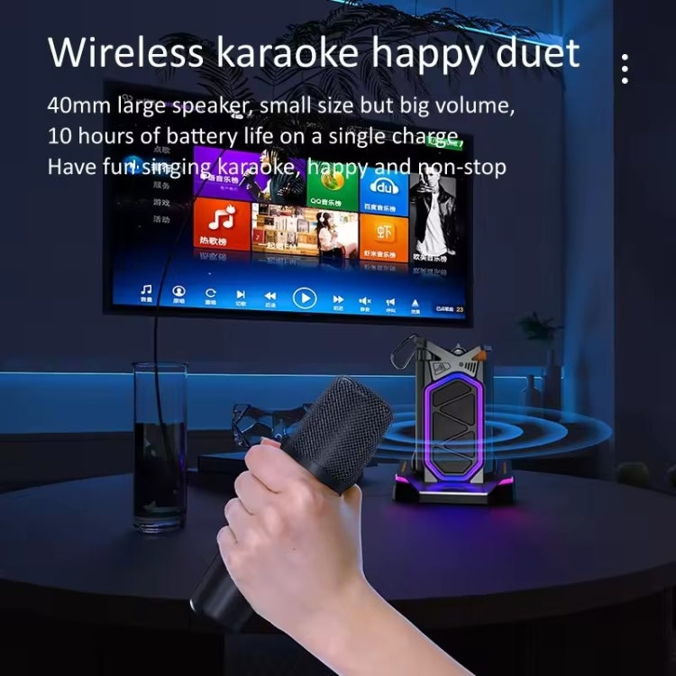 GQ-18 RGB Colorful Mech Mechanical Waterproof Wireless Bluetooth Desktop Subwoofer, with Dual Mic, Without Mic