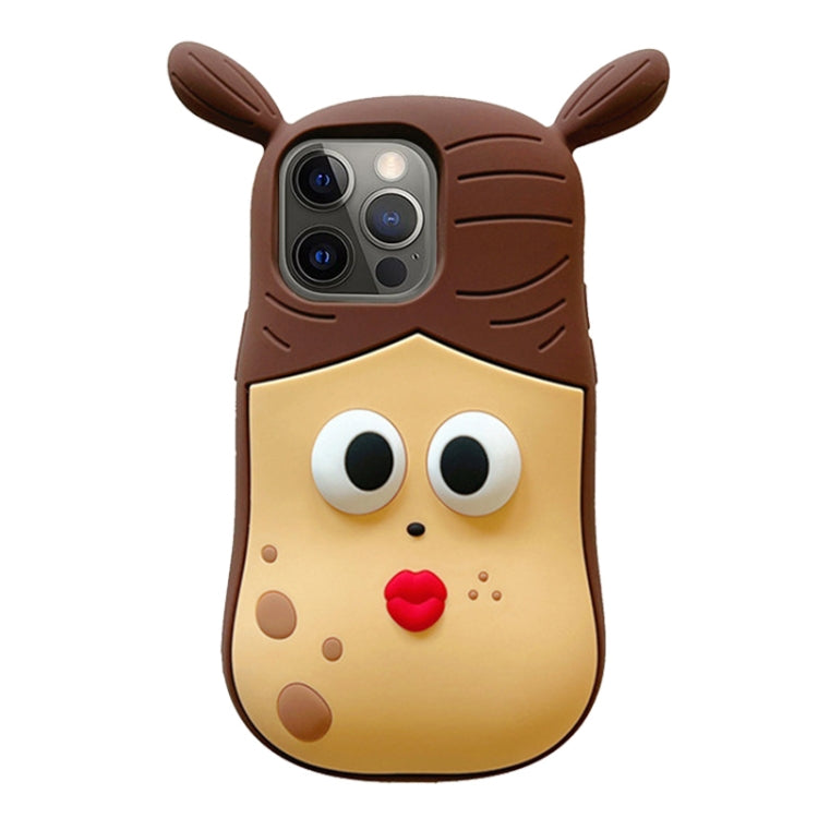 3D Fun Braid Girl Silicone Phone Case, For iPhone 15 Pro Max, For iPhone 15 Pro, For iPhone 15, For iPhone 14, For iPhone 14 Pro, For iPhone 14 Pro Max, For iPhone 13 Pro Max, For iPhone 13 Pro, For iPhone 13, For iPhone 12, For iPhone 12 Pro