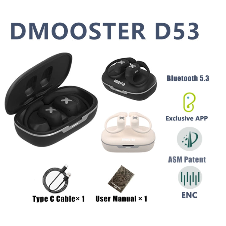 D MOOSTER D53 OWS Ear-Mounted ENC Bluetooth Earphones, D53