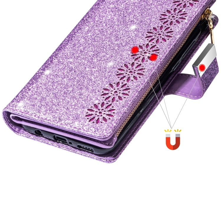 Multi-card Slots Starry Sky Laser Carving Glitter Zipper Horizontal Flip Leather Case with Holder & Wallet & Lanyard, For Samsung Galaxy A71, For Samsung Galaxy A51, For Samsung Galaxy A81 / Note 10 Lite / M60s, For Samsung Galaxy A91 / S10 Lite / M80s