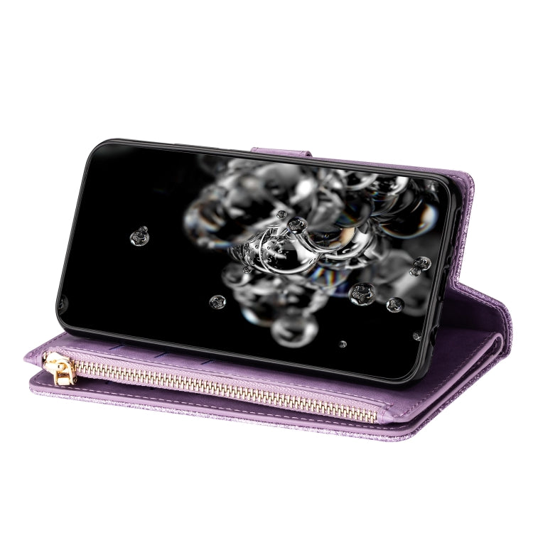 Multi-card Slots Starry Sky Laser Carving Glitter Zipper Horizontal Flip Leather Case with Holder & Wallet & Lanyard, For Samsung Galaxy J6 (2018), For Samsung Galaxy M10 / A10, For Samsung Galaxy Note 8, For Samsung Galaxy Note9