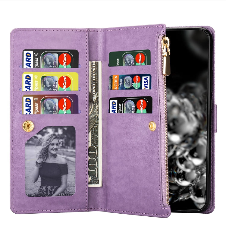 Multi-card Slots Starry Sky Laser Carving Glitter Zipper Horizontal Flip Leather Case with Holder & Wallet & Lanyard, For Samsung Galaxy J6 (2018), For Samsung Galaxy M10 / A10, For Samsung Galaxy Note 8, For Samsung Galaxy Note9