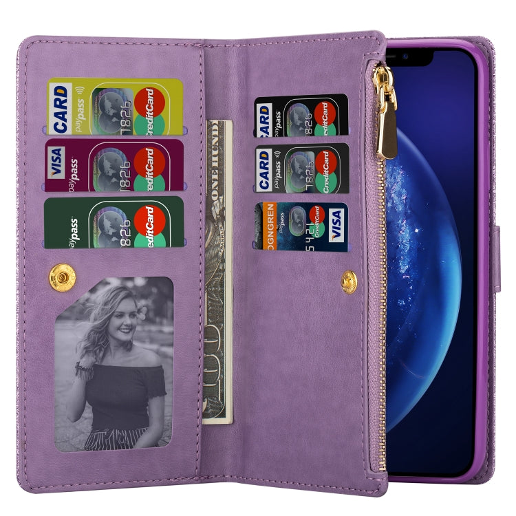 Multi-card Slots Starry Sky Laser Carving Glitter Zipper Horizontal Flip Leather Case with Holder & Wallet & Lanyard, For Samsung Galaxy Note10, For Samsung Galaxy Note10+, For Samsung Galaxy S8, For Samsung Galaxy S8+