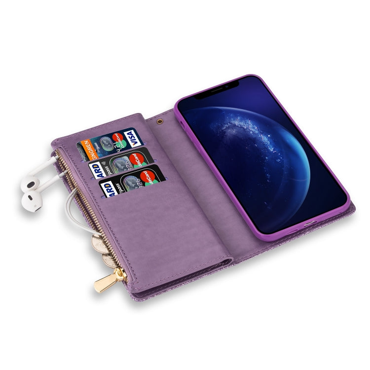 Multi-card Slots Starry Sky Laser Carving Glitter Zipper Horizontal Flip Leather Case with Holder & Wallet & Lanyard, For Samsung Galaxy S10e, For Samsung Galaxy S10+, For Samsung Galaxy S20, For Samsung Galaxy S20+