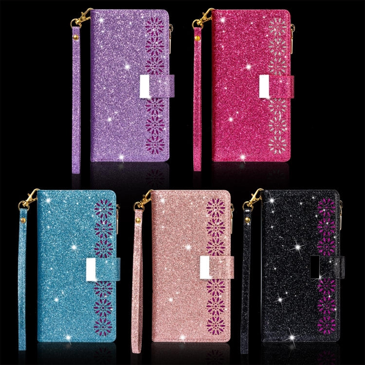Multi-card Slots Starry Sky Laser Carving Glitter Zipper Horizontal Flip Leather Case with Holder & Wallet & Lanyard, For Samsung Galaxy S10e, For Samsung Galaxy S10+, For Samsung Galaxy S20, For Samsung Galaxy S20+