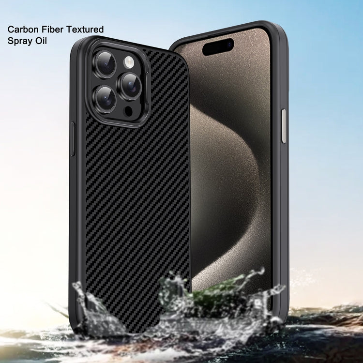 Carbon Fiber Textured Oil Spray PC + TPU Phone Case, For iPhone 15 Pro Max, For iPhone 15 Pro, For iPhone 15 Plus, For iPhone 15, For iPhone 14 Plus, For iPhone 14, For iPhone 14 Pro, For iPhone 14 Pro Max, For iPhone 13 Pro Max, For iPhone 13 Pro�����...