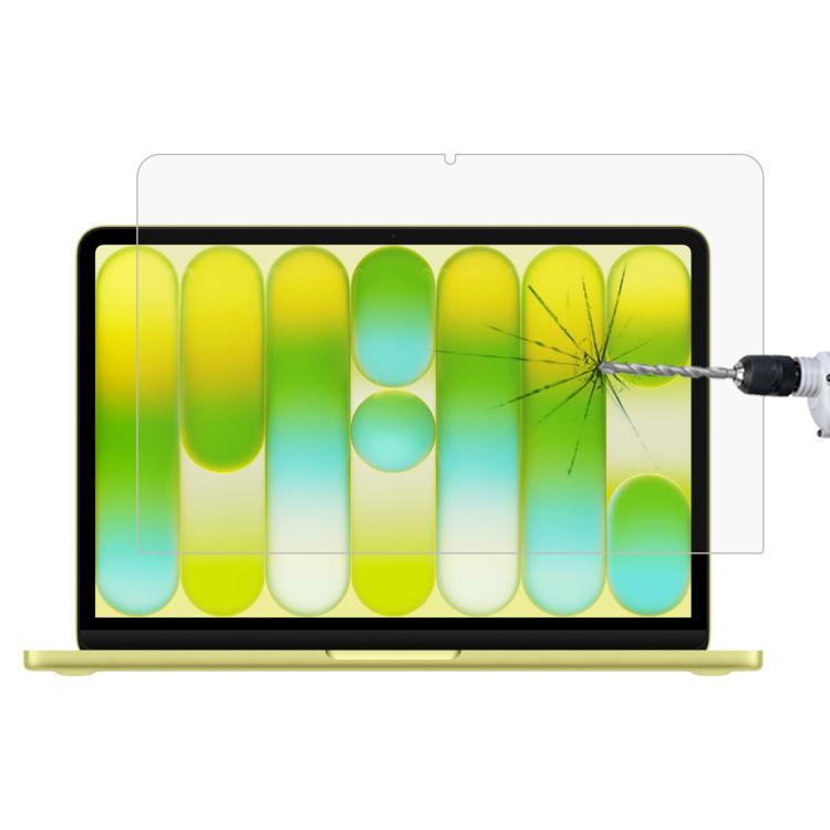Film en verre trempé antidéflagrant 0,26 mm, dureté de surface 9H, pour MacBook Air 13,6 pouces (2023/2024/2025) et MacBook Air 15,3 pouces (2023/2024/2025).