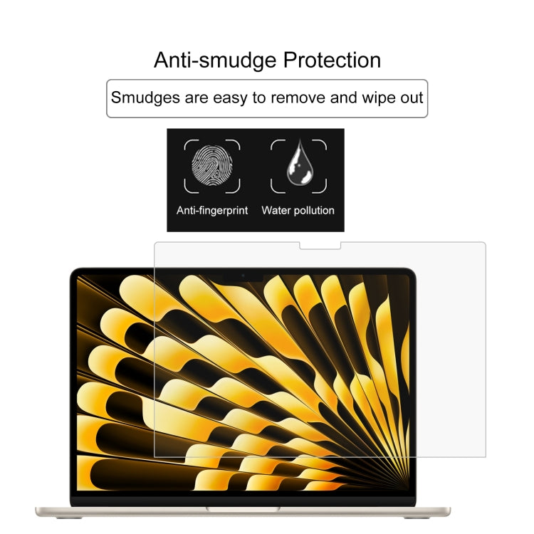Lot de 2 films en verre trempé antidéflagrants 0,26 mm, dureté 9H, pour MacBook Air 13,6