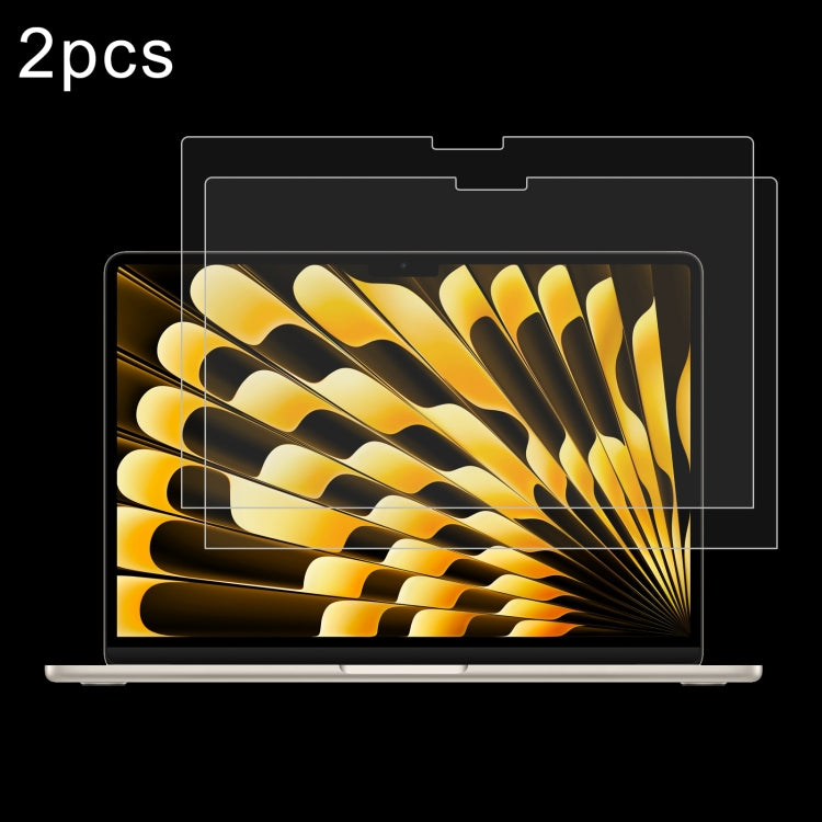 2pcs 0.26mm 9H Surface Hardness Explosion-proof Tempered Glass Film, For Macbook Air 15.3 2023/2024/2025/M5 2026, For MacBook Neo 13 inch 2026 A18 Pro A3404, For Macbook Air 13.6 2023/2024/2025