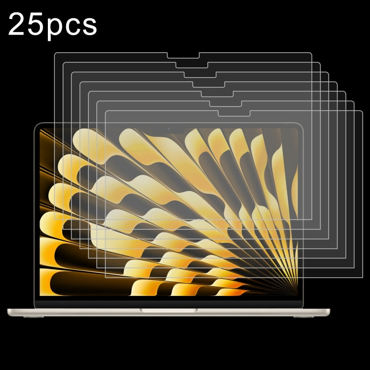 25pcs 0.26mm 9H Surface Hardness Explosion-proof Tempered Glass Film, For Macbook Air 15.3 2023/2024/2025/M5 2026, For MacBook Neo 13 inch 2026 A18 Pro A3404, For Macbook Air 13.6 2023/2024/2025