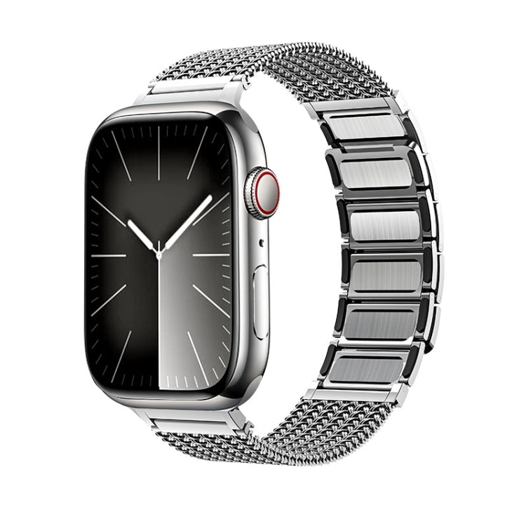 Magnetic Clasp Braided Chain Stainless Steel Watch Band, For Apple Watch Series 8 41mm, For Apple Watch Series 8 45mm, For Apple Watch SE 2022 40mm, For Apple Watch SE 2022 44mm, For Apple Watch Series 7 41mm, For Apple Watch Series 7 45mm