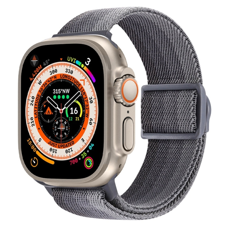 Carbon Fiber Texture Snap Buckle Nylon Watch Band, For Apple Watch Ultra 2 49mm