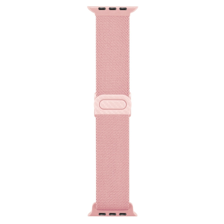 Carbon Fiber Texture Snap Buckle Nylon Watch Band, For Apple Watch Ultra 49mm