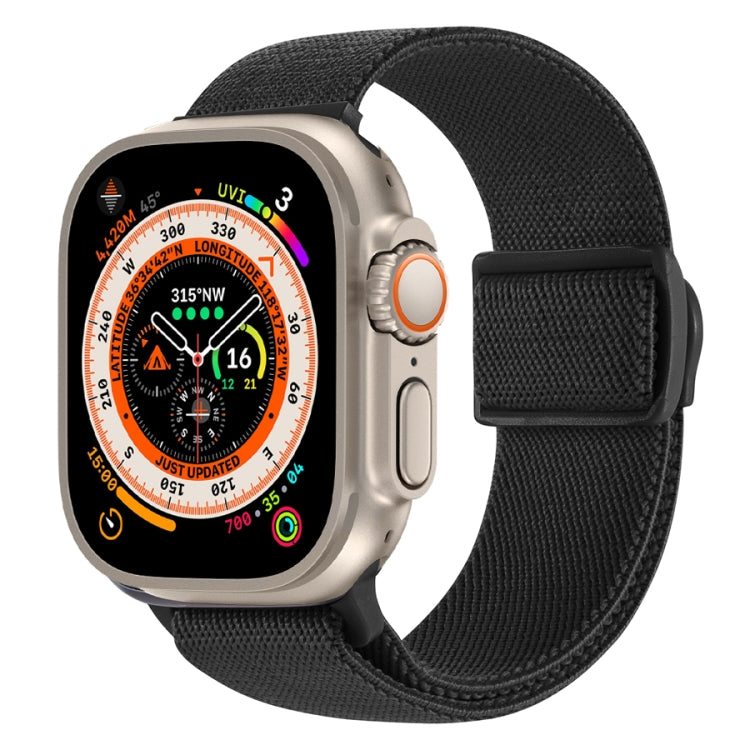 Carbon Fiber Texture Snap Buckle Nylon Watch Band, For Apple Watch Ultra 49mm