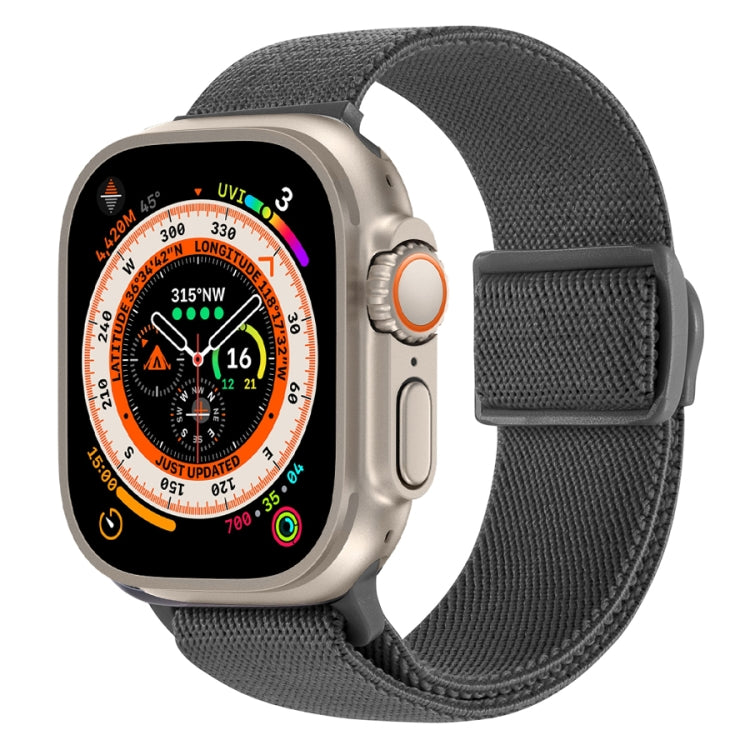 Carbon Fiber Texture Snap Buckle Nylon Watch Band, For Apple Watch Ultra 49mm