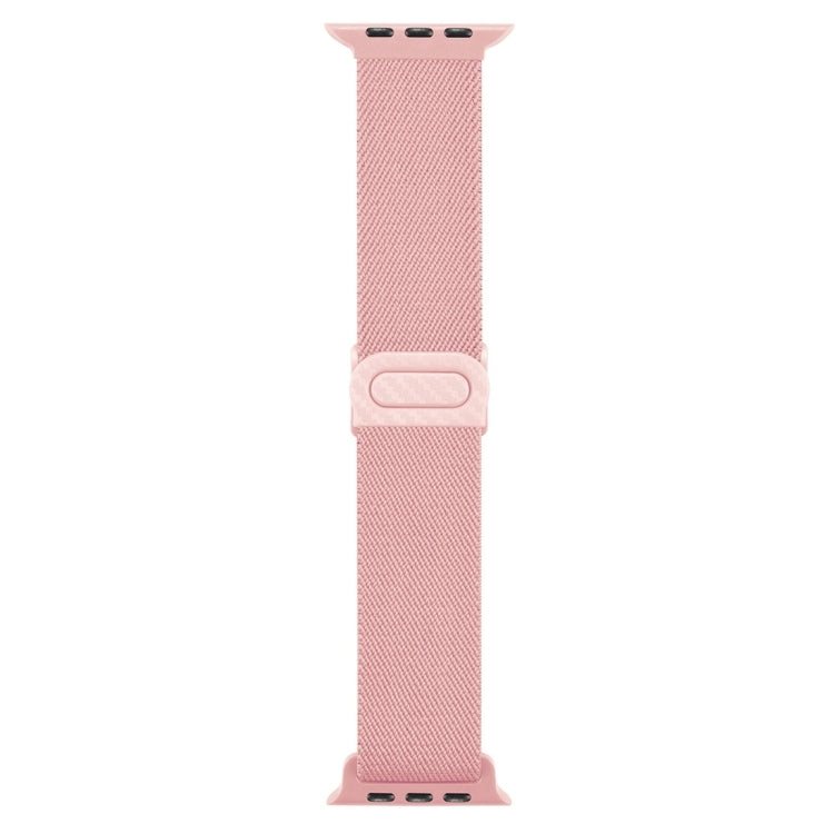 Carbon Fiber Texture Snap Buckle Nylon Watch Band, For Apple Watch Series 10 46mm