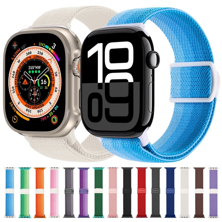 Carbon Fiber Texture Snap Buckle Nylon Watch Band, For Apple Watch 38mm