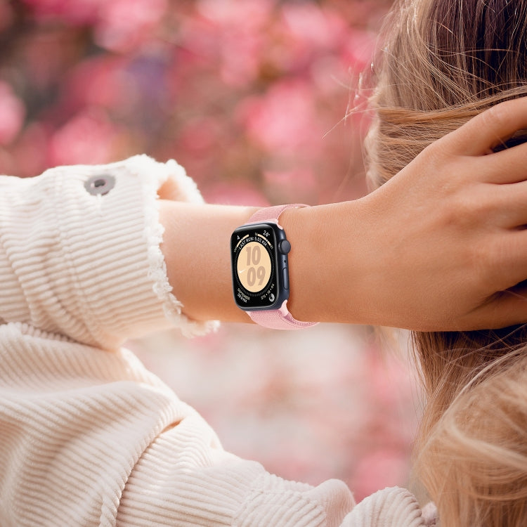 Carbon Fiber Texture Snap Buckle Nylon Watch Band, For Apple Watch SE 40mm