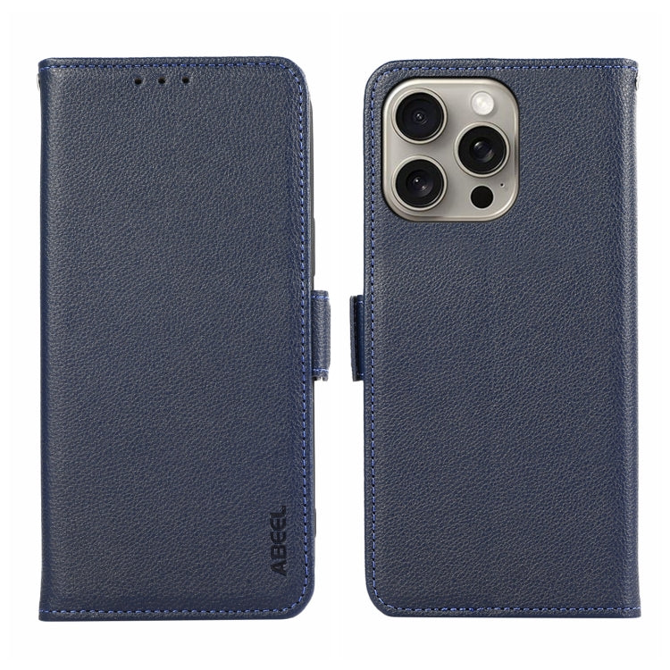 ABEEL Side-Magnetic Litchi Pattern Leather RFID Phone Case, For iPhone 17 Pro Max, For iPhone 17 Pro, For iPhone 17 Air, For iPhone 15 Pro Max, For iPhone 15 Pro, For iPhone 15 Plus