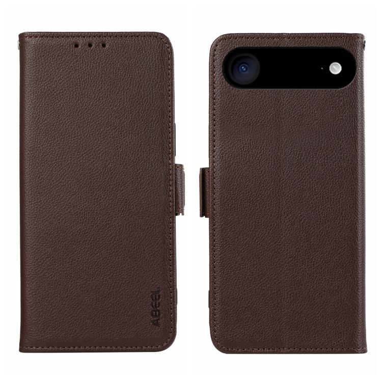 ABEEL Side-Magnetic Litchi Pattern Leather RFID Phone Case, For iPhone 17 Pro Max, For iPhone 17 Pro, For iPhone 17 Air, For iPhone 15 Pro Max, For iPhone 15 Pro, For iPhone 15 Plus