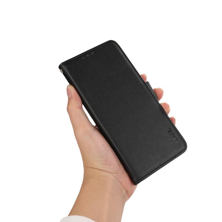 ABEEL Side-Magnetic Litchi Pattern Leather RFID Phone Case, For iPhone 17 Pro Max, For iPhone 17 Pro, For iPhone 17 Air, For iPhone 15 Pro Max, For iPhone 15 Pro, For iPhone 15 Plus