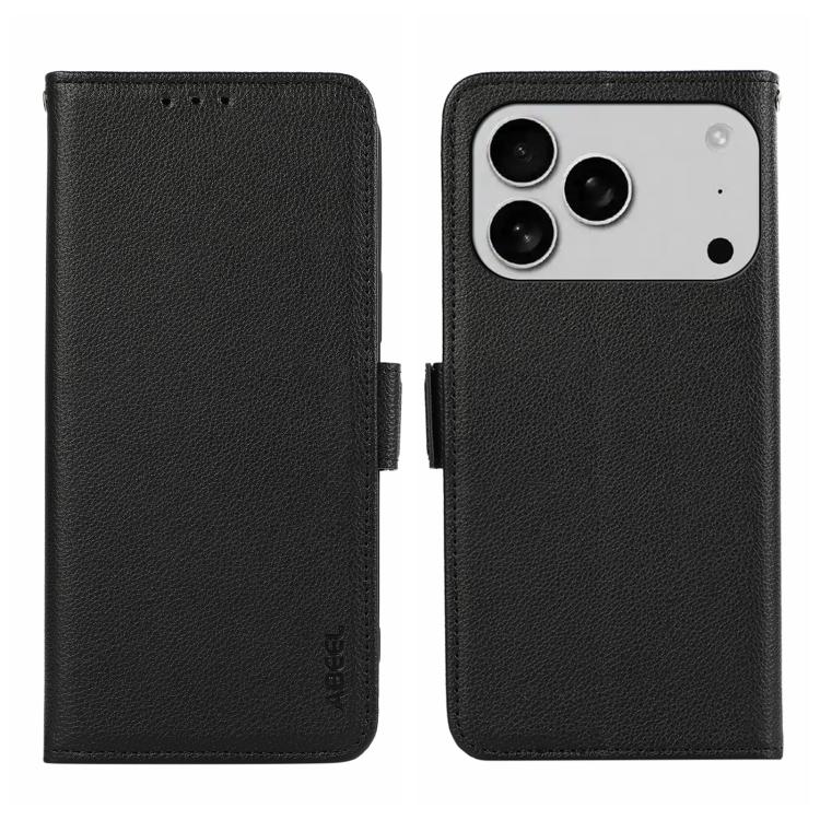 ABEEL Side-Magnetic Litchi Pattern Leather RFID Phone Case, For iPhone 17 Pro Max, For iPhone 17 Pro, For iPhone 17 Air, For iPhone 15 Pro Max, For iPhone 15 Pro, For iPhone 15 Plus