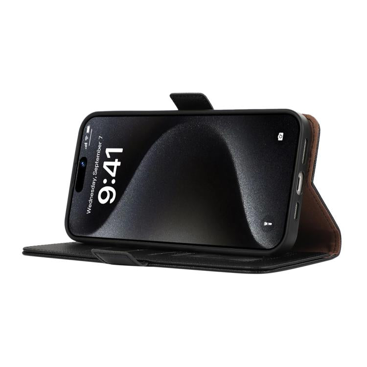 ABEEL Side-Magnetic Litchi Pattern Leather RFID Phone Case, For iPhone 17 Pro Max, For iPhone 17 Pro, For iPhone 17 Air, For iPhone 15 Pro Max, For iPhone 15 Pro, For iPhone 15 Plus