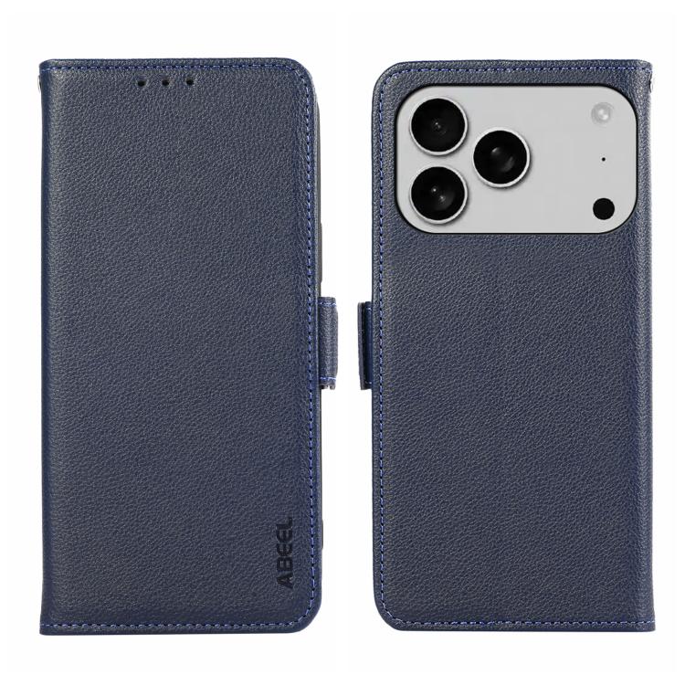 ABEEL Side-Magnetic Litchi Pattern Leather RFID Phone Case, For iPhone 17 Pro Max, For iPhone 17 Pro, For iPhone 17 Air, For iPhone 15 Pro Max, For iPhone 15 Pro, For iPhone 15 Plus